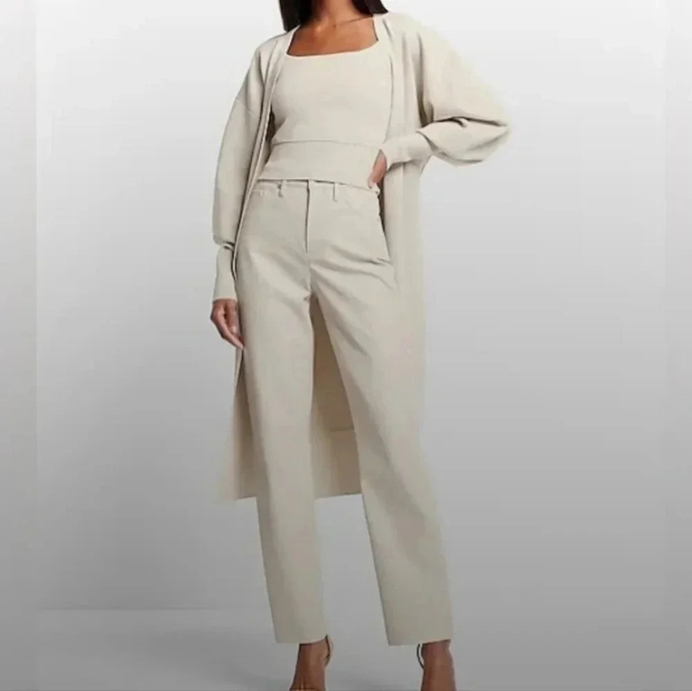 Express Super High Waisted Faux Leather Modern Straight Pants